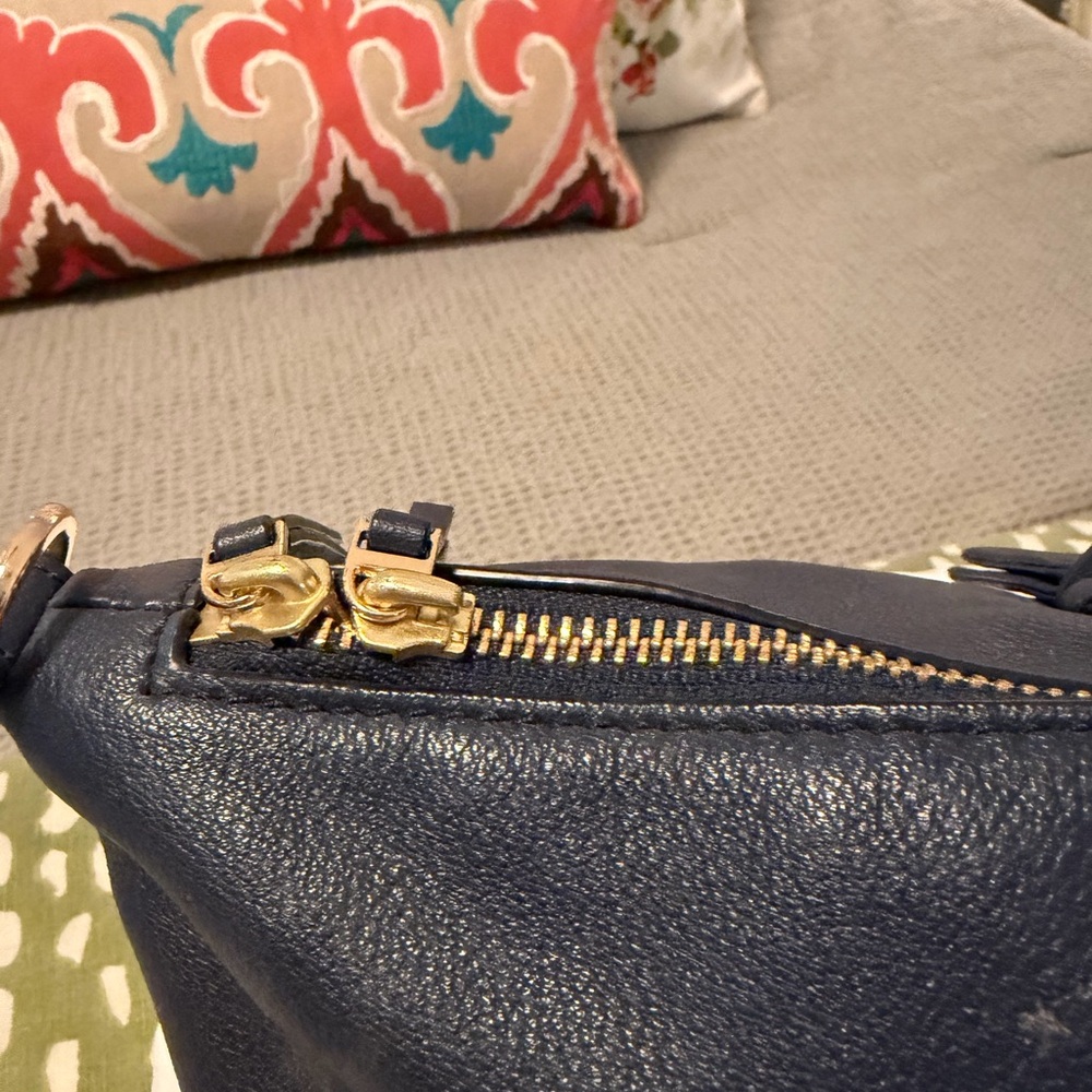 Tory Burch Dark Navy Leather Satchel - Picture 3 of 6